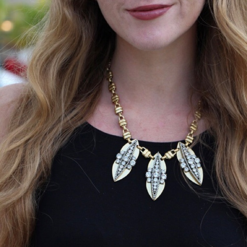 J. Crew gold studded statement necklace